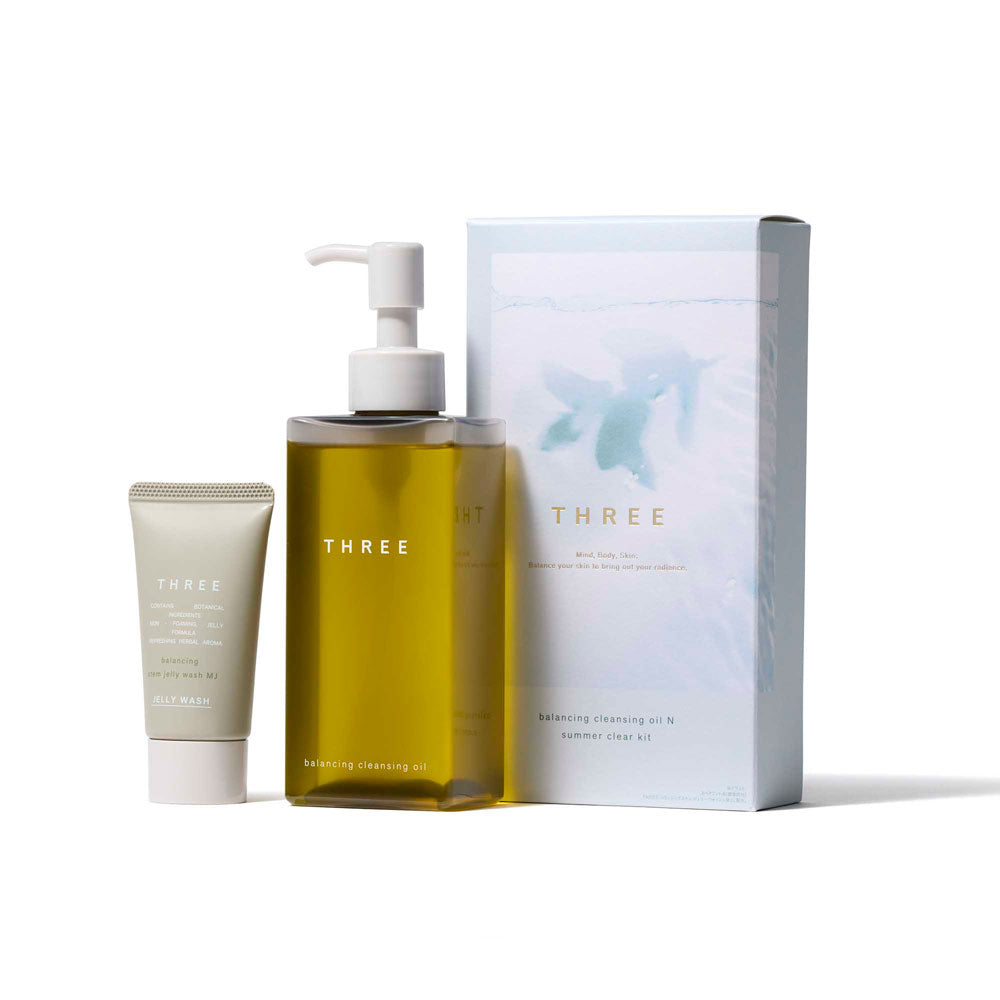 THREE Balancing Cleansing Oil N Summer Clear Kit Limited Edition